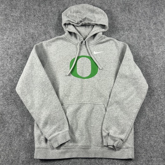 Oregon Ducks Hoodie Mens Medium Gray NCAA Football Nike Pullover Sweatshirt - Picture 2 of 7